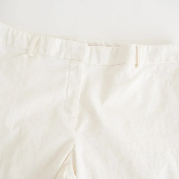 Zac and Rachel White Brocade Straight Leg  Pants Size 14 - Picture 9 of 12